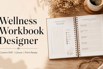design a wellness workbook and self improvement PDF