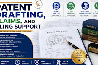 patent drafting, claims, and filing support