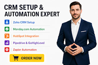 setup and automate zoho monday hubspot pipedrive gohighlevel crm and zapier crm