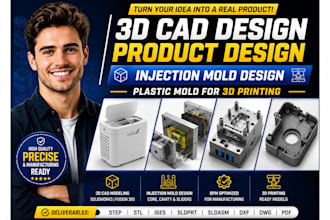 3d cad design product design injection mold design  plastic product for 3d print