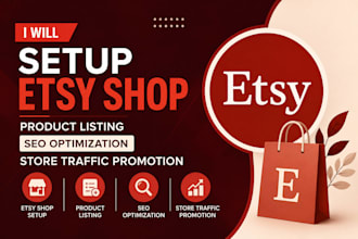 etsy shop setup product listing store traffic promotion seo optimization