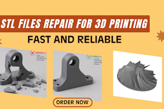model, edit, modify, repair, make stl file, optimize stl file for 3d printing