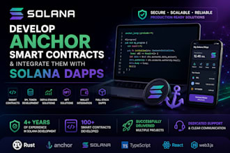 develop anchor smart contracts and integrate them with solana dapps