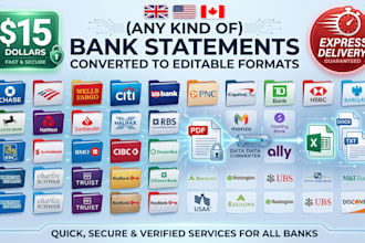 reconcile bank statement PDF to editable format