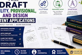 draft utility, provisional, and design patent applications