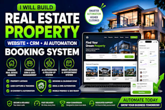 build ghl real estate property website CRM ai automation booking system VA
