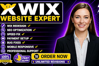 redesign wix website fix wix issues improve SEO speed, with wix payment setup