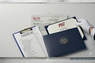 create ielts certificate and make document, replicate document
