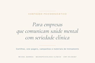 produzir conteúdo psicoeducativo em saúde mental para empresas