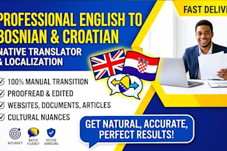 provide professional , translation services between english , bosnian
