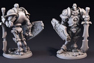 sculpt 3d character model, 3d miniature figurine, mascot model for 3d printing