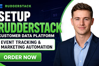 set up rudderstack customer data platform event tracking and marketing automatio