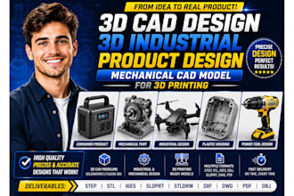 3d cad design 3d industrial product design mechanical cad stl step 3d printing