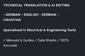 translate and edit technical and electrical texts