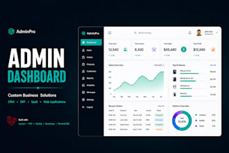 develop custom laravel admin dashboard and web application