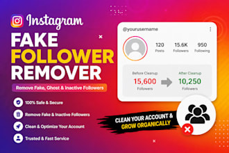 manually remove fake instagram followers and following