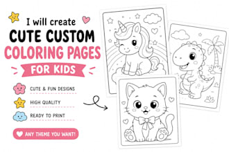 create cute custom coloring pages for kids