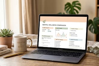 design a premium mental wellness journal notion template anxiety tracker