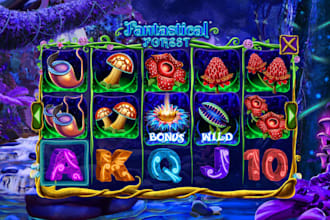 design stunning slots game UI graphics and animation