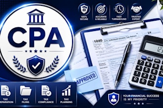 prepare and file US tax returns as CPA 1040, 1120, 1065