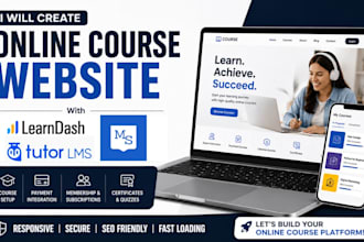 create learndash course website tutor lms, masterstudy lms online course website