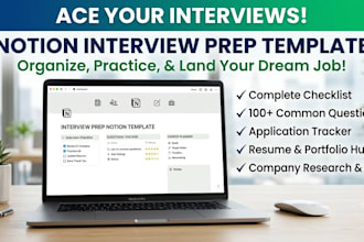 design a interview preparation job search notion template for career success
