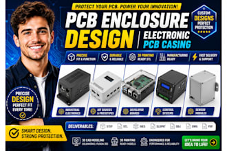 pcb enclosure design cad design product  electronic pcb casing stl 3d printing
