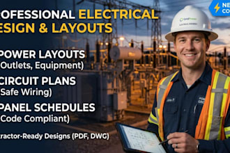 create electrical power layout, circuit plans and panel schedules