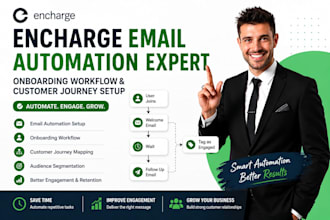set up encharge email automation onboarding workflow and customer journey