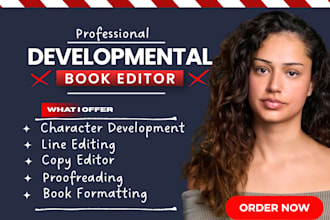 be developmental book editor, proofread, developmental editor for fiction novel