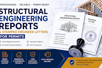 structural engineering reports and stamped engineer letters for permits