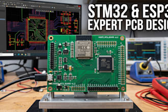 design stm32 and esp32 pcb layout, schematics, circuit boards, embedded systems
