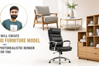 create high end 3d furniture modeling and rendering