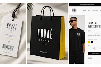 design brand identity, branding kit and modern logo for ecommerce and fashion