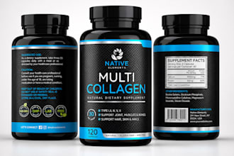 design supplement label design vitamin label product packaging bottle box label