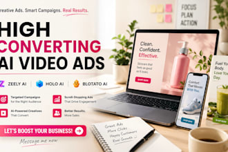create high converting zeely ai ads, holo ai and blotato campaigns