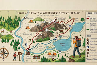 design custom hiking maps, trail maps and outdoor adventure maps