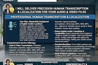do professional english arabic translation, transcription