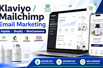 expert email marketing klaviyo mailchimp for peptide wellness supplement brand