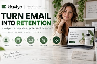 setup klaviyo email marketing for peptide supplement wellness brands