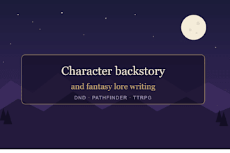 write a fantasy character backstory and lore for dnd or rpg