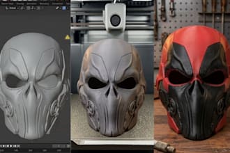 3d mask print and paint werable mask print helmet cosplay armor resin print stl