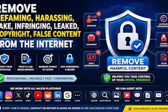 remove, defaming, harassing, negative, fake, false content from the internet