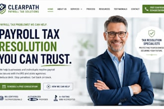 design wix payroll tax website tax resolution specialist website