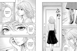 draw custom manga comic book illustration or webtoon art