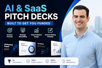 build a professional saas and ai startup pitch deck for funding and investors