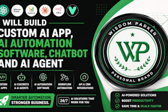 build custom ai app, ai automation software, chatbot and ai agent