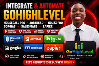 integrate housecall pro jobtread houzz gorgias salesmate with gohighlevel zapier