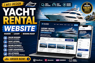 design yacht rental website boat rental website jet ski and canoe rental website