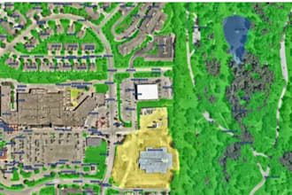 flat modern realistic vector map illustration rv park site city property travel